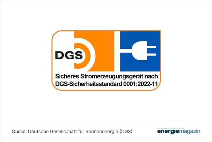 DGS Sicherheitsstandard für Solarpanel von Balkonkraftwerken (Siegel der Deutschen Gesellschaft für Sonnenenergie e.V)
