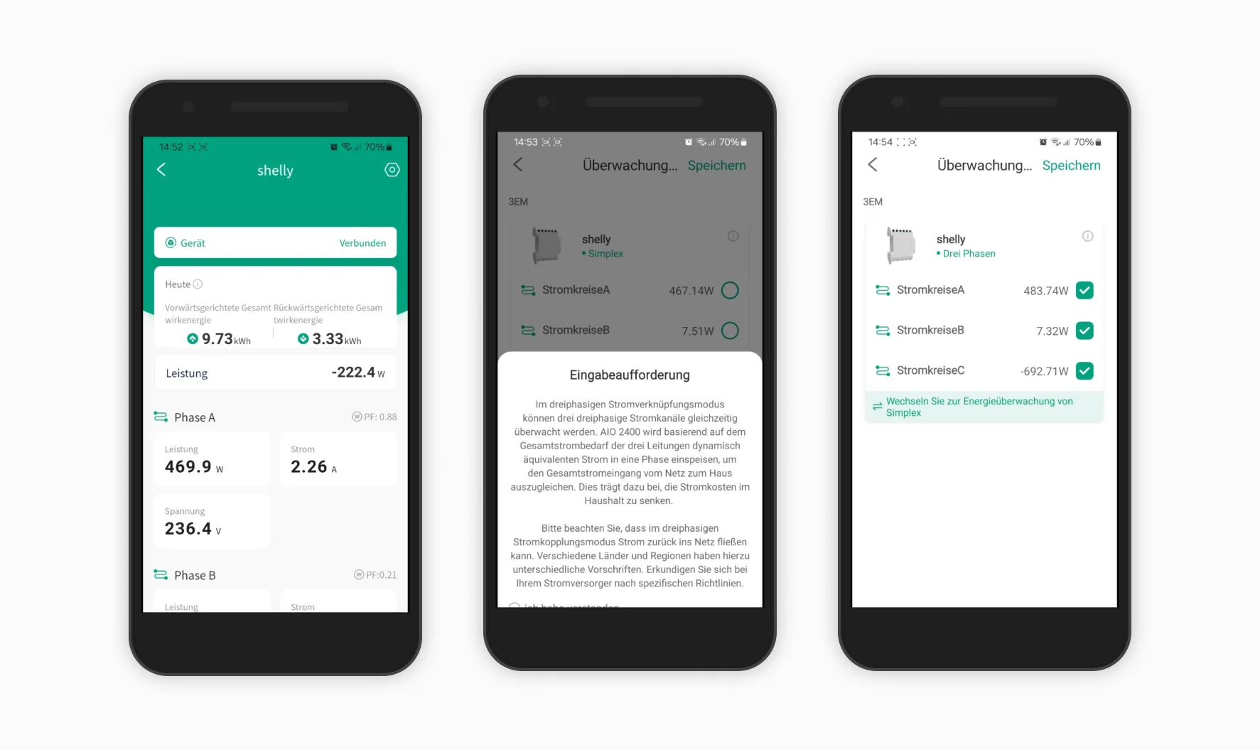 Shelly 3EM Pro Energiemessgerät mit App - Integration beim Zendure SolarFlow im Smart-CT-Modus